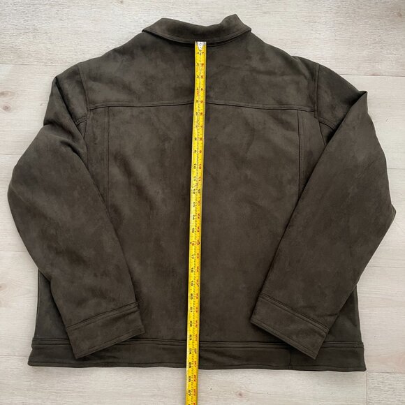 Goodfellow & CO Men's Olive Green Faux Suede Trucker Jacket Size XL - Picture 4 of 6